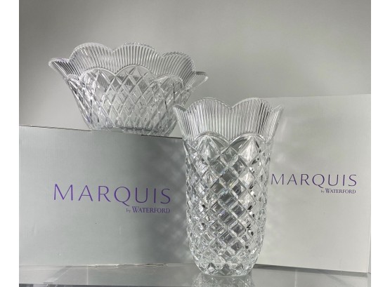 Two Pieces - Waterford Marquis Crystal Vases - New In Box
