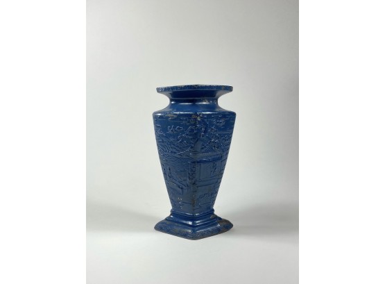 Vintage Metal With Blue Enamel Made In Japan Bud Vase