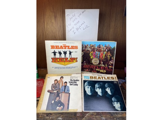 Lot Of 5-  Vintage Beatles Records LP's