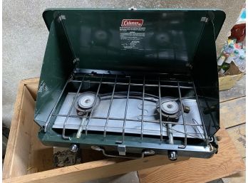 Coleman Camping Stove - With Home Made Wooden Stow Box