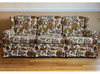 Ethan Allen Traditional Classics Three Seater Sofa With Botanical Pattern Upholstery