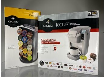 New In Boxes Keurig Mini K-cup Coffee Maker And K-cup Carousel