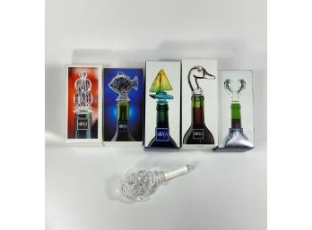6 Mikasa Glass Bottle Stoppers