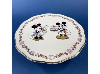 New, Unused, With Box, Lenox Mickey Mouse And Minnie Mouse Sweet Treat Cake Plate