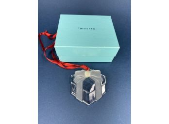 Tiffany & Co., Glass Gift Box Christmas Ornament From 1993