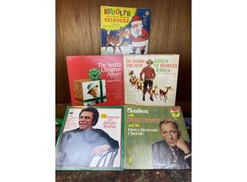 Lot Of 5 Vintage LPs - Christmas Records From Various Artists - Sinatra, Bing Crosby, Johnny Mathis