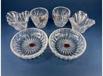 Lot Of Gorham And Lenox Cut Crystal Dishes And Votives