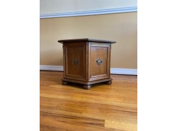 Ethan Allen -hexagonal Side Table With Storage