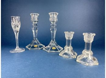 Assorted Crystal Candle Sticks - Gorham And French Crystal
