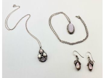 Mixed Lot Sterling Silver And Pink Mother Of Pearl, Navajo Jewelry