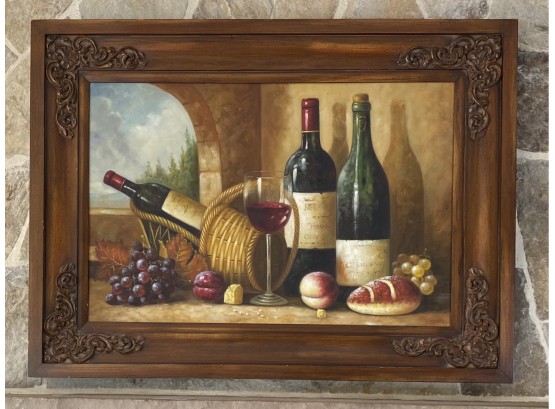 Print Of Oil Painting On Canvas, In Ornate Wood Frame