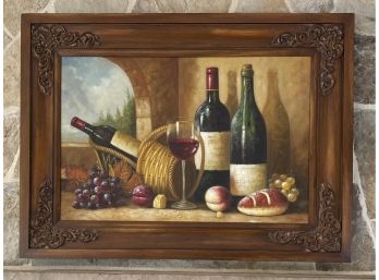 Print Of Oil Painting On Canvas, In Ornate Wood Frame