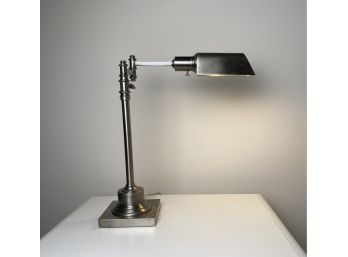 Brushed Nickel, Hinged Arm Desk Lamp