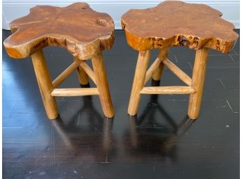 Pair Of Teak Stools From The Mill At Southampton