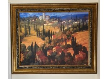 Print Of A Landscape Painting - Italian Villa In Gilt Frame