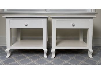 2nd Pair Of Custom Made Nightstands In White With Ceramic Knobs
