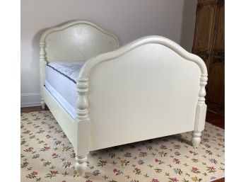 Custom Made Wood Full Size Bed In Cream Or Off White Finish