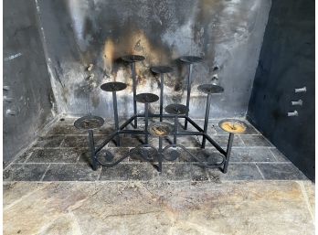 10 Candle Wrought Iron Fireplace Candelabra