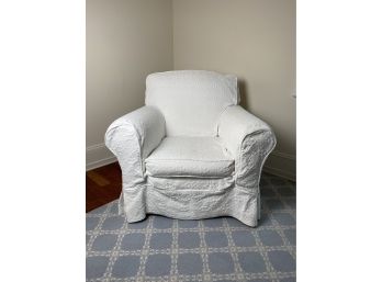 2nd White Slip Covered, Rolled Arm Lounge Chair