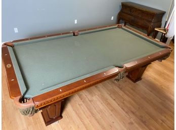 Cannon Billiards Or Pool Table With Two Sticks, Balls And Triangle
