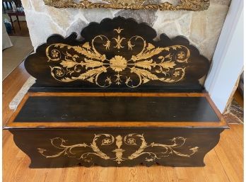 Emerson Trunk Bench With High Back In French Pattern