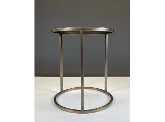 Contemporary Brushed Brass - Jens Risom - Esque Round Top Side Table - West Elm Style