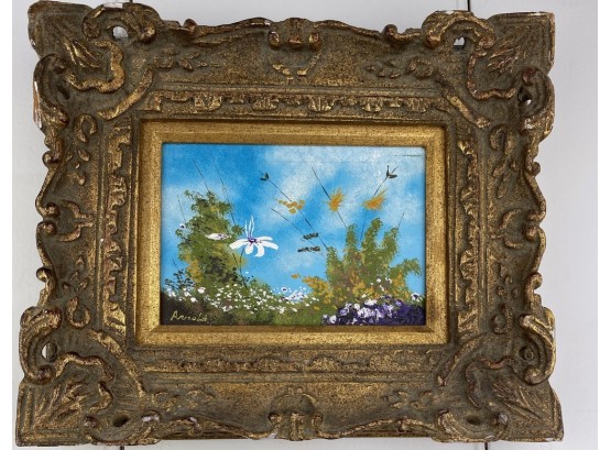 Oil On Board Landscape Painting, Framed, From Japan