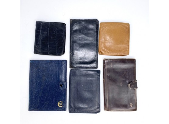 Lot Of 6 Genuine Leather Bill Foldsl, Passport Holders Or Wallets