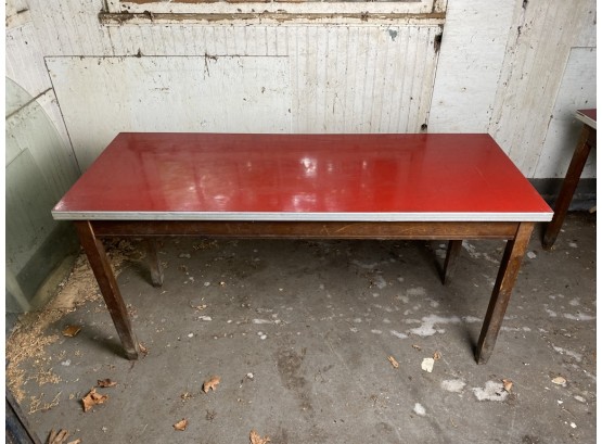1st Red Long Mid Century Modern Table