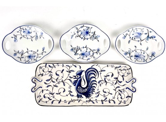 Four Blue And White Dishes From Portugal