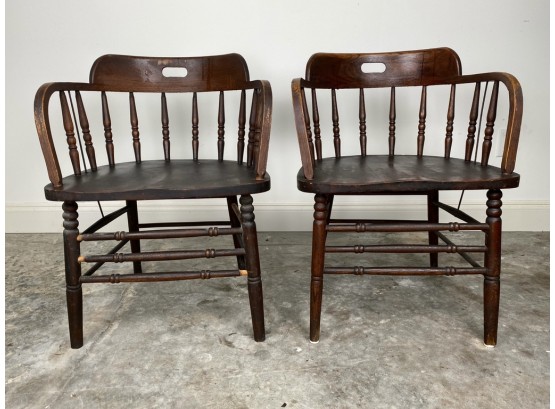 Antique Pair Of Chairs From Dallas County Courthouse