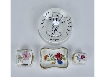 3 Limoges Porcelain Pieces - And A Limoges Jean Cocteau Plate