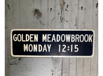 Roosevelt Raceway! Vintage Golden Meadowbrook Raceway Sign