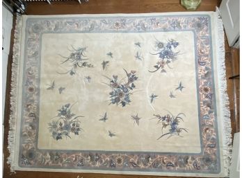 Nourison Wool Pile Ivory And Multi Color 8 X 10 Rug