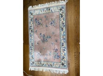 Nourison Wool Pile Area Rug In Pink And Blue