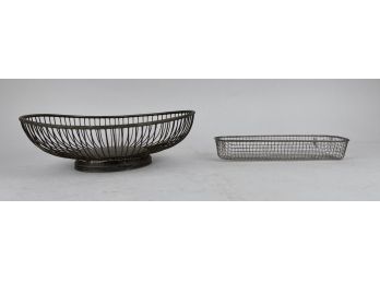 Two Mid Century Wire Bowls Or Baskets