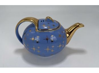 Hall 6 Cup Gold Star On French Blue Tea Pot