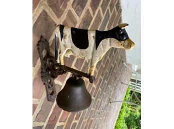 Wrought Iron Cow And Bell For  Wall