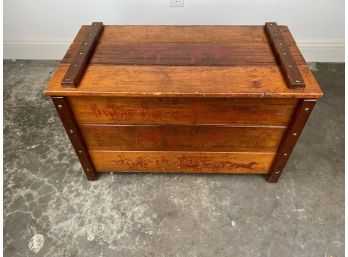 Vintage Mid Century Toy Trunk With Western Motif