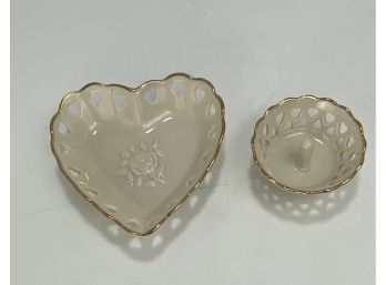 Two Lenox Pierced Heart - Ring Dishes
