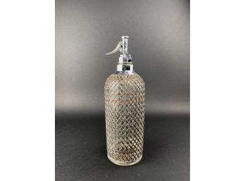 Glass Soda Siphon By Sparklet London, With Wire Mesh, Made In England