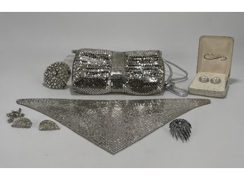 Lot Of Vintage Silver Toned Jewelry And Accessories