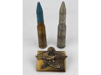 Ammunition 20mm M51A2 Dummy Training Round And An Eagle Clip Board Clip