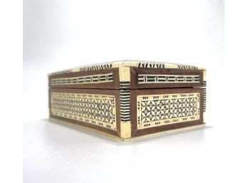 Detailed Micro Mosaic Inlay Box Of Bone And Abalone And Wood