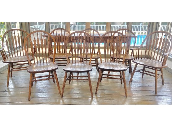 8 Antique Rustic Oak Dining Chairs From English Country Antiques