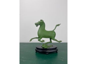 Antique Cast Iron  Horse Figure On Stand
