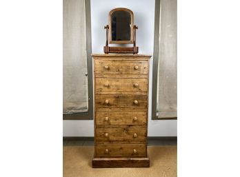 Rustic Wood Tall Six Drawer Dresser