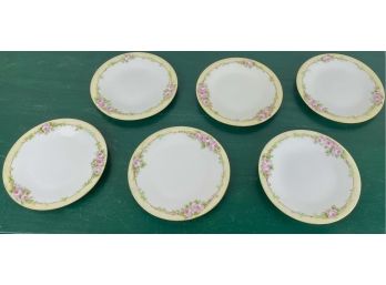 Six La Seymee P And P Limoges France Plates - Signed Neal