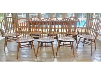 8 Antique Rustic Oak Dining Chairs From English Country Antiques