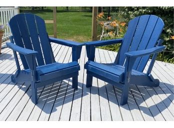 Pair Of Blue Adirondack Chairs